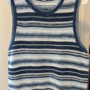 GAP Blue and White Striped Tank Top